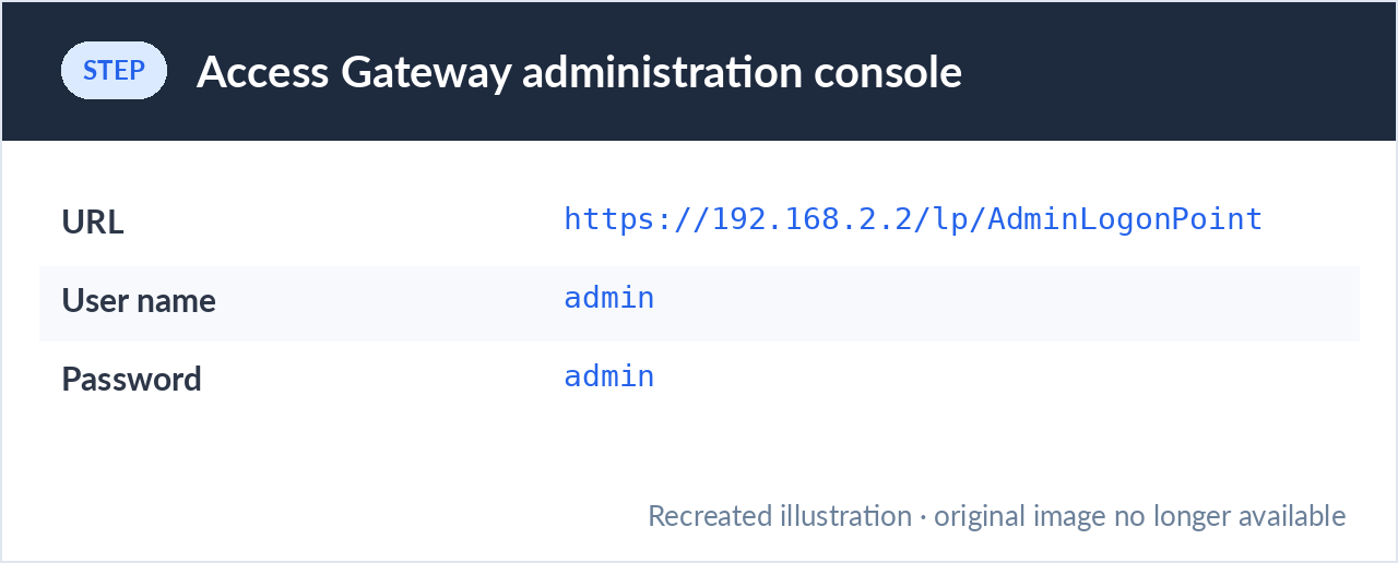 Access Gateway administration console logon