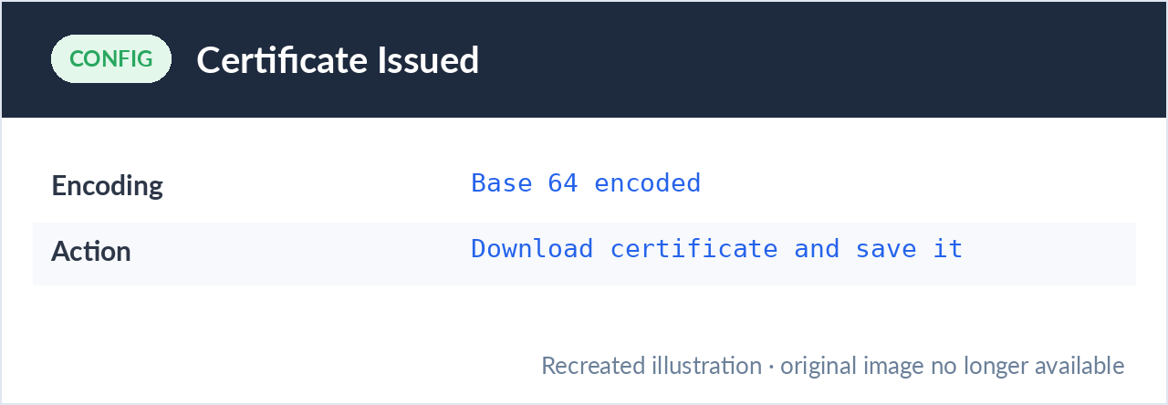 Downloading the issued certificate in Base 64