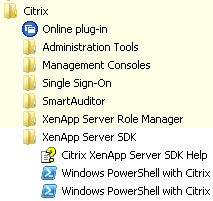 XenApp PowerShell SDK Start Menu